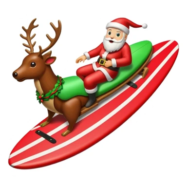 Santa’s sleigh on a surf sticker
