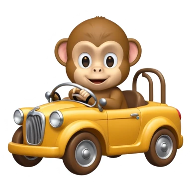 monkey pretending to drive sticker