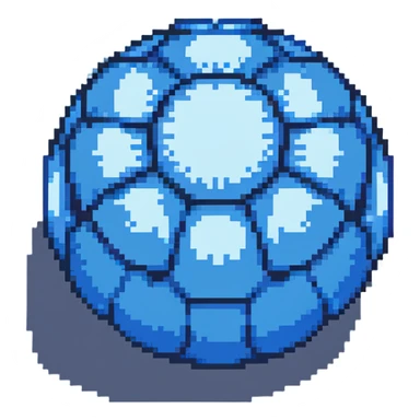 Blue digital bomb, round bomb body with blue highlights and details, no timer, sleek design, pixel art style sticker