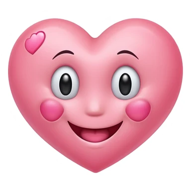 peach heart with a smiley face sticker