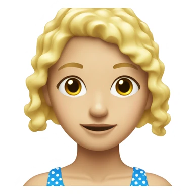 Blond girl in swim suit so to white dots sticker