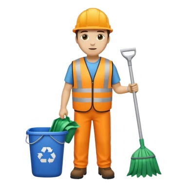 waste-management, safety vest, trash picker, cleaning up trash, full body sticker