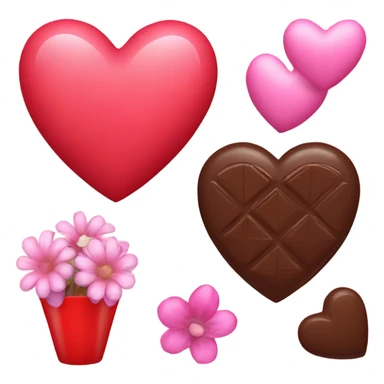 valentine hearts and flowers and chocolate  sticker