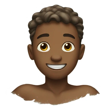 brown boy swimming with waves sticker