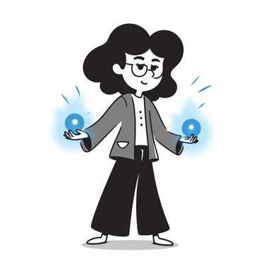 Magic woman with magic ball blue sticker