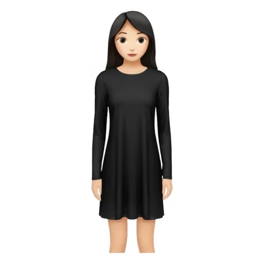 plain isolated black long sleeve shift dress sticker