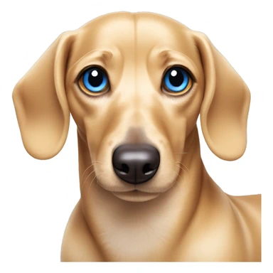 Light colored mini weiner dog blonde blue eyes  sticker