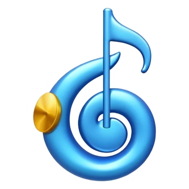 Nota musical en azul sticker