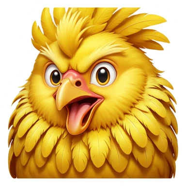 shouting yellow chicken with a funny expression sticker