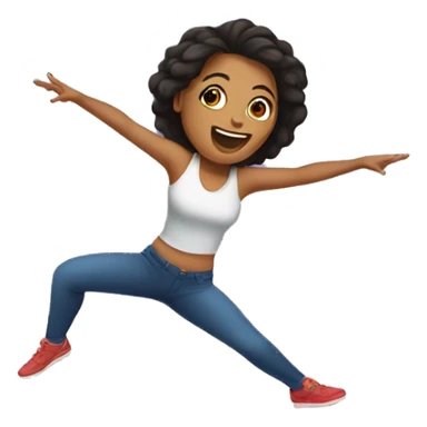 latina women in a rebouncing trampoline sticker
