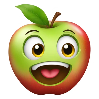 an surprised apple sticker