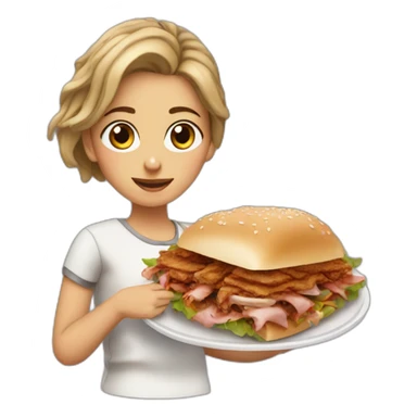 Girl eat doner kebab sticker