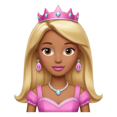 Brown skin blonde hair barbie princess  sticker