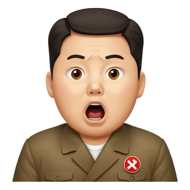 Kim Jon un qui est choqué en ouvrant la bouche sticker
