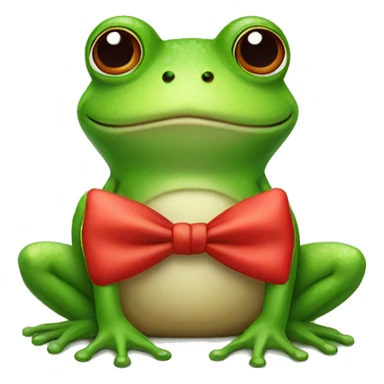 Frog with red bow sticker