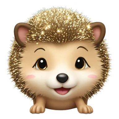 Girl hedgehog with glitter in ear and bow  sticker