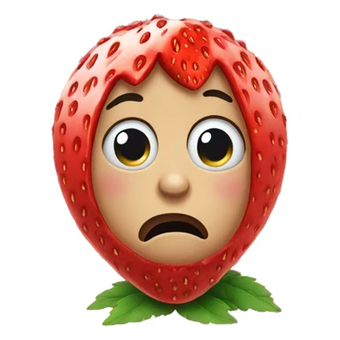 Crying strawberry sticker