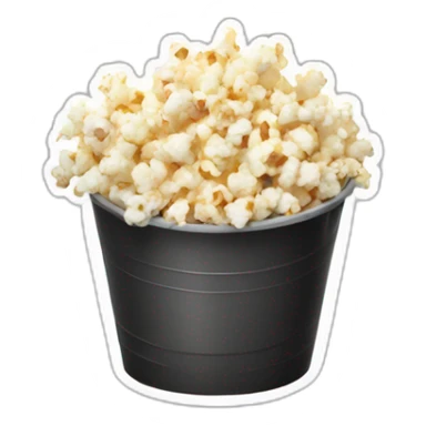 bucket of pop corn black and white sticker