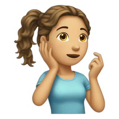 Girl Tucking hair behind ear with her hand sticker