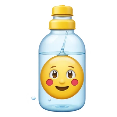 Emoji yellow little stuck in a water bottle sticker