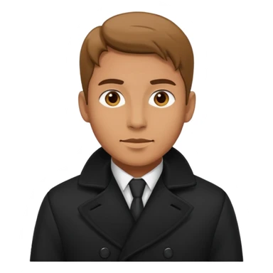 Man in black coat, standing sticker