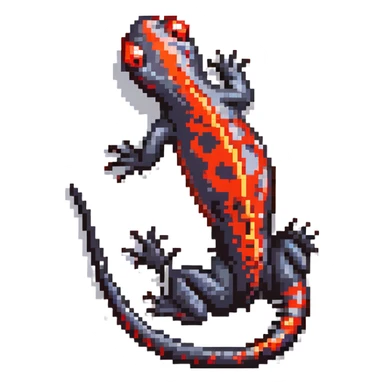 red-spotted salamander with black body and bright red spots sticker