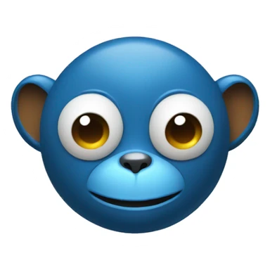blue monkey sphere  sticker