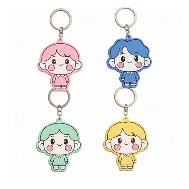 kpop friendship keychain set, cute, expressive, minimal sticker