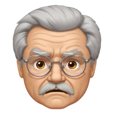 make old old man like 80 with gray hair and fur has HUGE EYE brows and glasses and is always mad and gay sticker