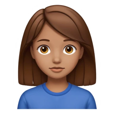 Girl with brown hair and normal skin tone sticker