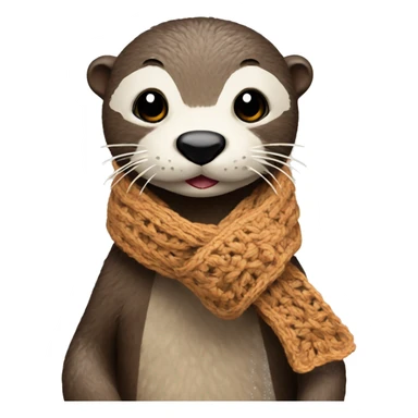 Otter with crochet scarf sticker