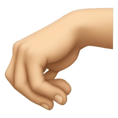a hand facing down and should be towards right sticker
