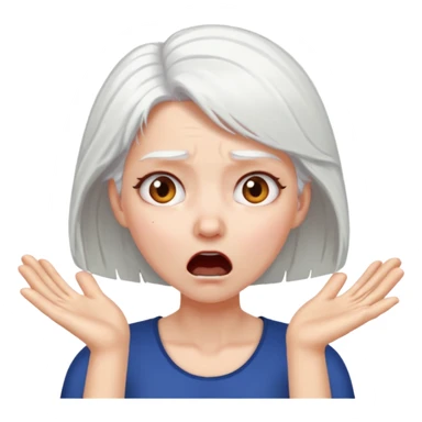 female white hair head slap
 sticker