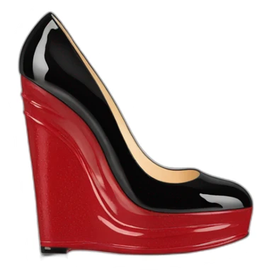 WEDGE heel LOUBOUTIN black PATENT sticker