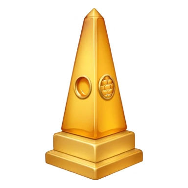 gray obelisk with honey sticker