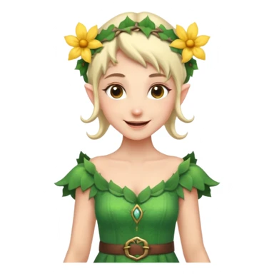 elf wearing flower dress sticker