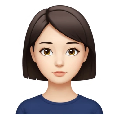 A woman in her 20s with medium short hair without bangs, with double eyelids, a round face shape, with a confident look on her face sticker