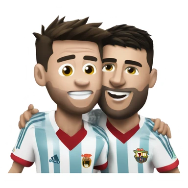 messi being passionate with ronaldo sticker
