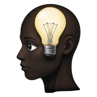 silhouette of a head with a broken light bulb inside sticker