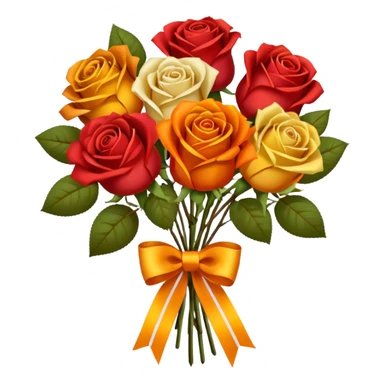 Bouquet roses satin autumn sticker