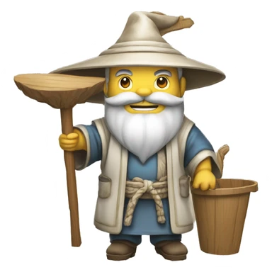 Lu Ban is a legendary figure in Chinese mythology, depicted as a clever craftsman often wearing wide robes, a broad-brimmed hat, and carrying woodworking tools. 🛠️🎩👕 sticker