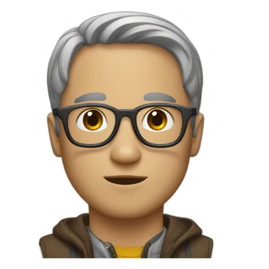 guy with middle part and gkasses sticker