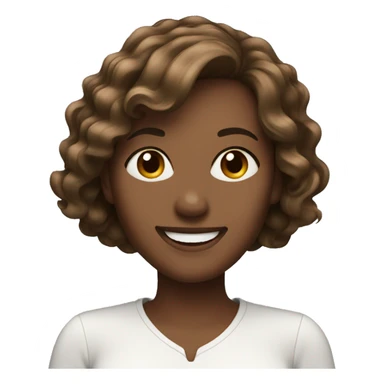 Brown medium length hair woman smiling  sticker