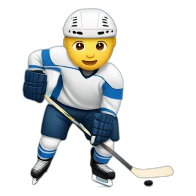 Bald man playing ice hockey sticker