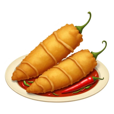 indonesian fried food with chili on the side of the plate sticker