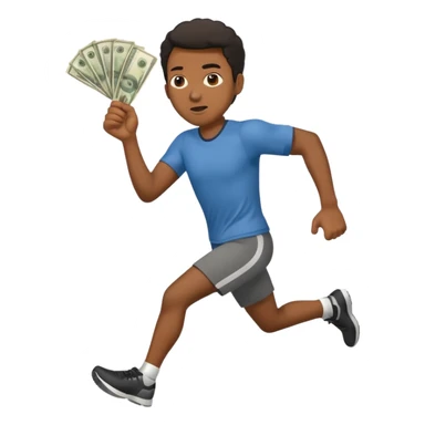 Black Man running with money sticker