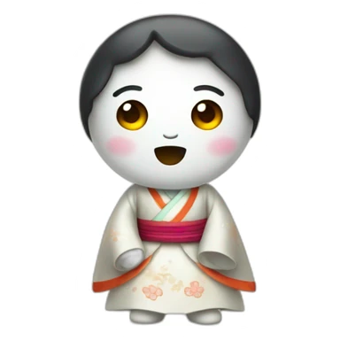 Funky ghost with traditional korean dress sticker