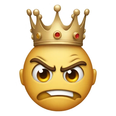 mad emoji with crown on head sticker