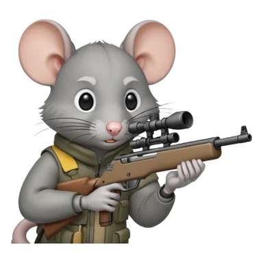 a rat aiming down a sniper rifle sticker