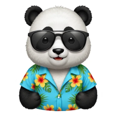 panda with aloha shirt wearing sunglasses sticker